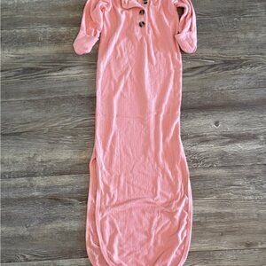 Lou Lou & Company Pink Baby Gown with 4 buttons